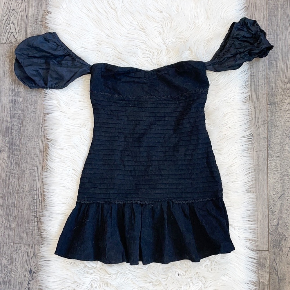 Hello Molly Black Off-Shoulder Mini Dress